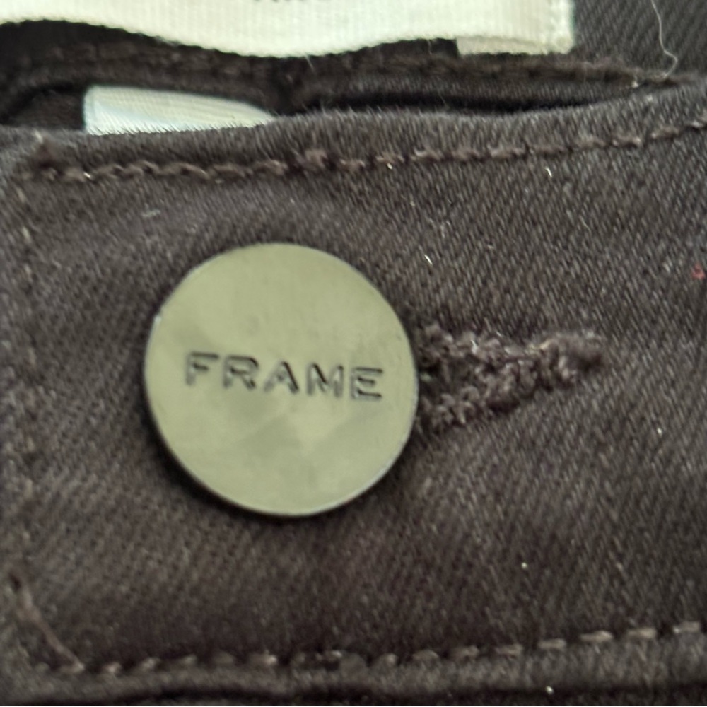 Frame Denim Le Skinny De Jeanne Black Zipper Hem Jeans / Size 27 - Picture 3 of 10